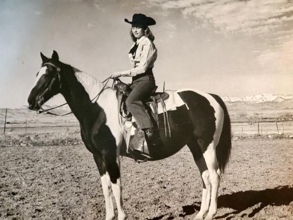 Betty riding Bar W Bar Paint