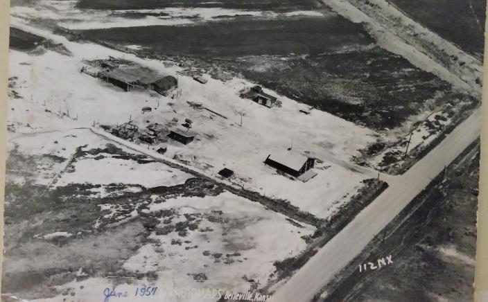 Aerial view of the Loma property covered in white alkali