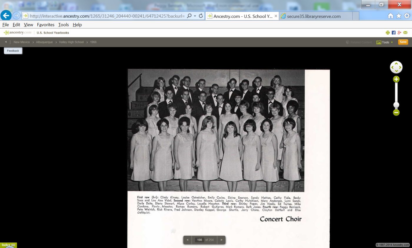 The Valley High School Concert Choir group photograph, about fifty students on staging