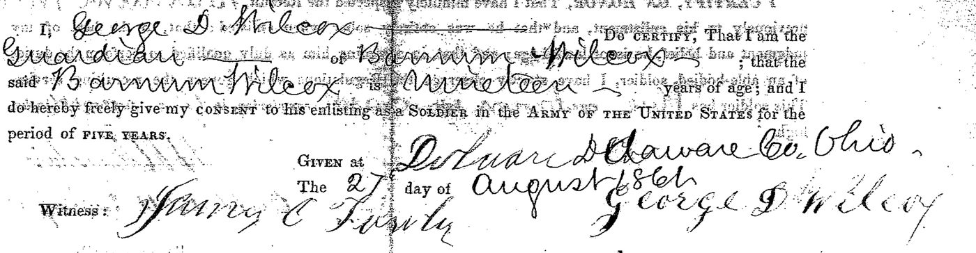 Detail: I, George D. Wilcox DO CERTIFY, That I am the Guardian of Barnum Wilcox